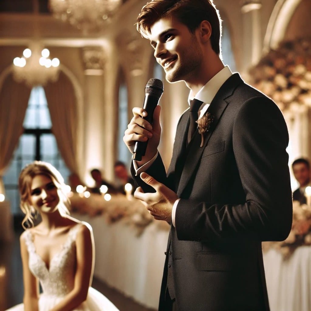 Bräutigam hält Hochzeitsrede