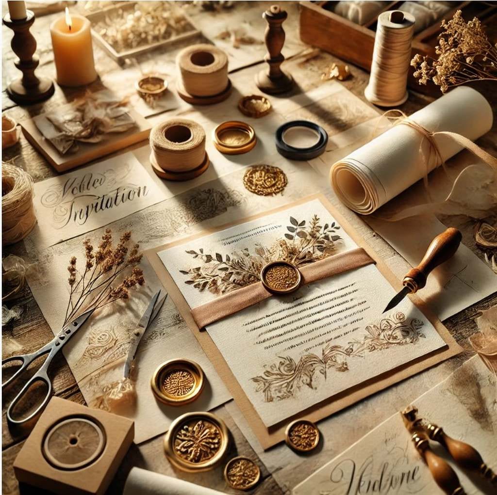 Handgefertigte Hochzeitseinladungen