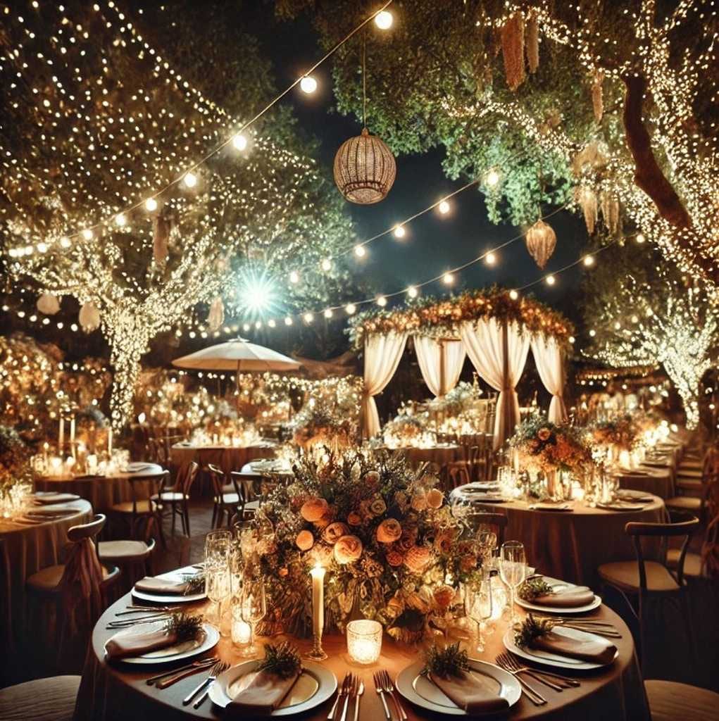 Hochzeitsdeko mit Llichtern