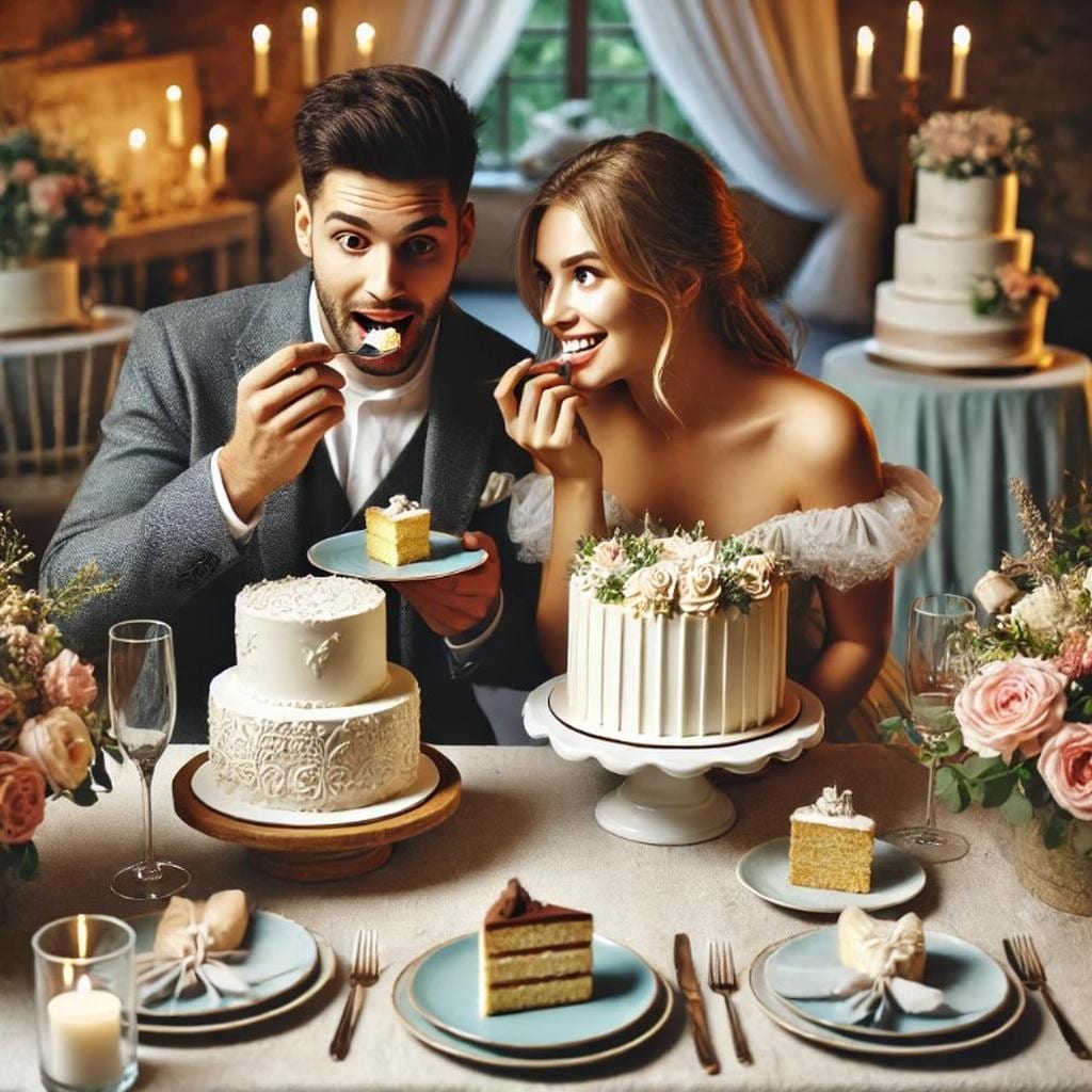 Hochzeitstorte Probeessen