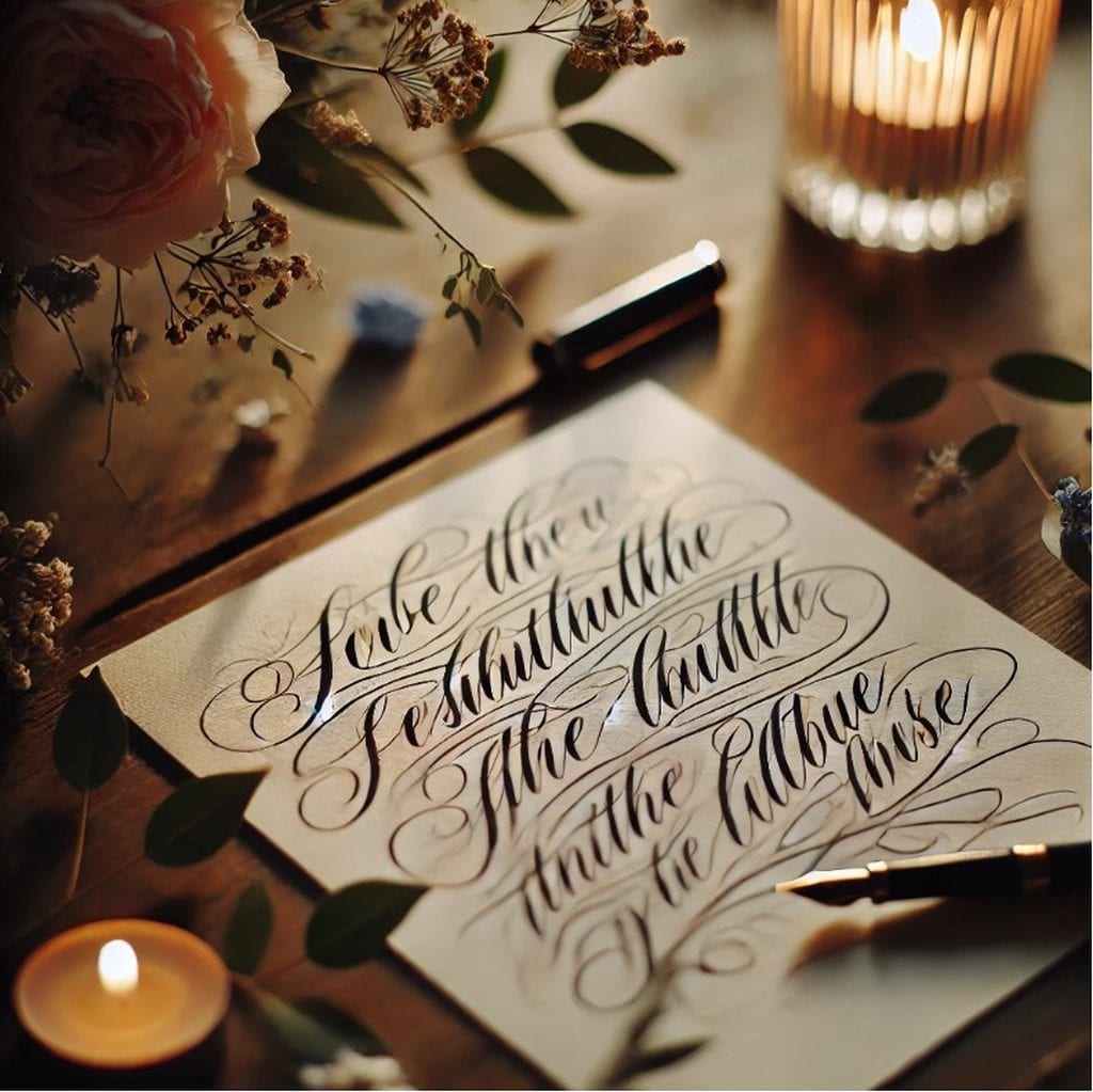 Nahaufnahme einer Hochzeitskarte mit einem romantischen Zitat