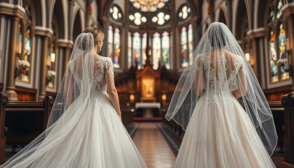 Festliche Mode für kirchliche Trauungen