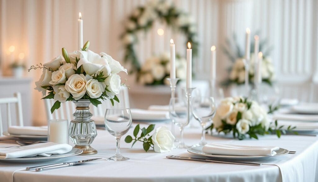 Hochzeitsdeko in Weiß