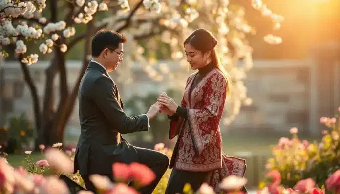 um die Hand anhalten