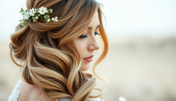 Brautfrisur halboffen