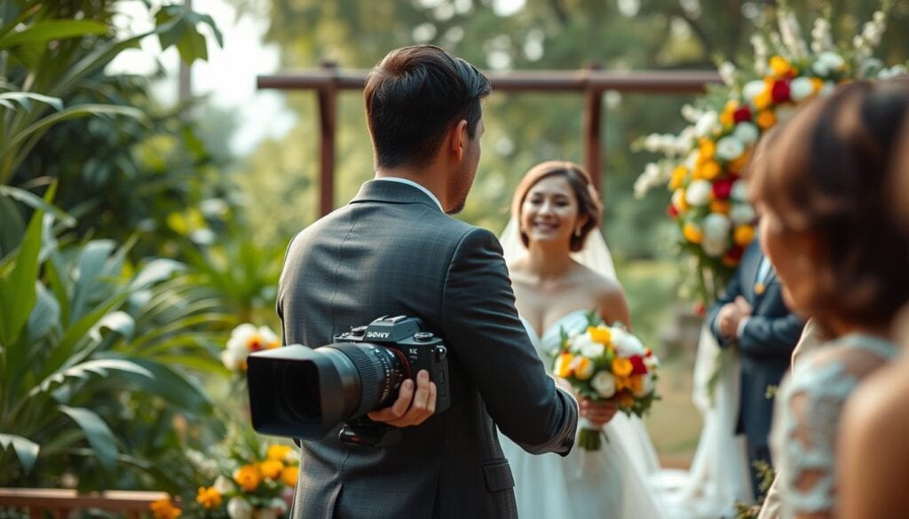 Hochzeitsfotograf bei der Arbeit