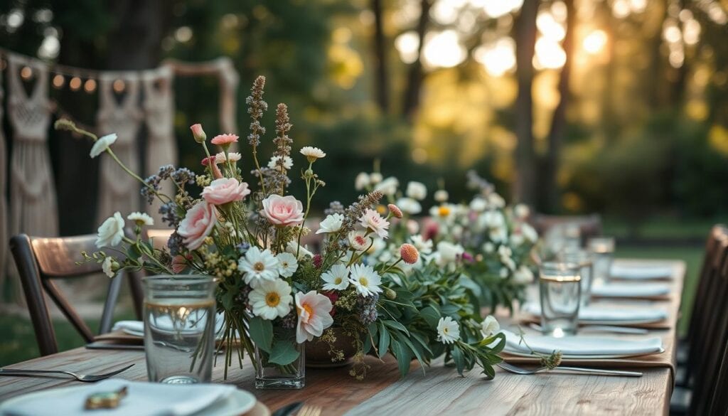 Boho Hochzeitsblumen Dekoration
