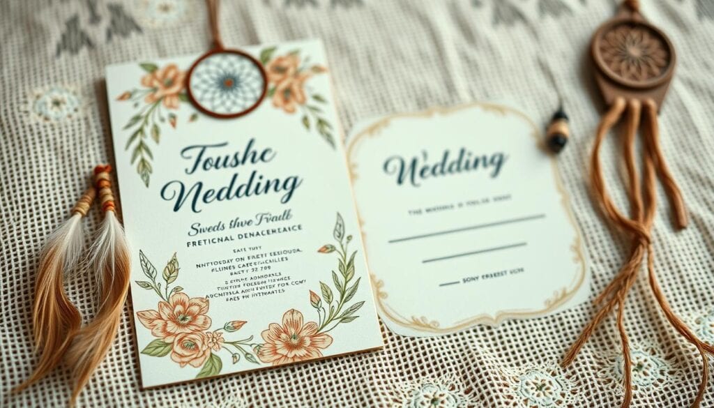 Boho Hochzeitseinladungen Design