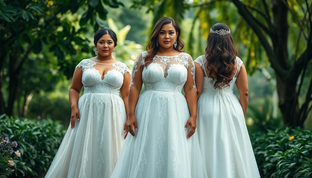 Große Damenkleider Hochzeit Styling