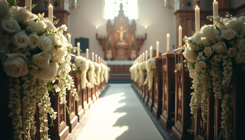 Braut zum Altar führen Hochzeitsdekoration