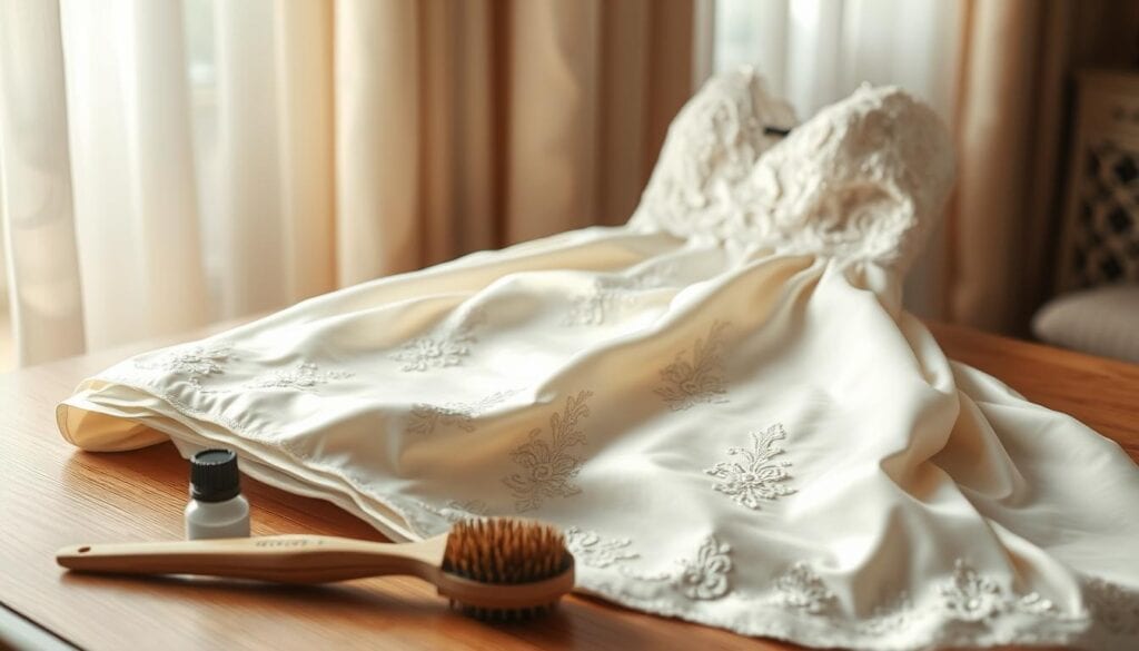 Brautkleid Pflege vor der Reinigung