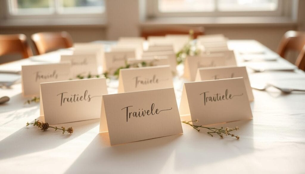 Temporäre Platzkarten für informelle Feiern