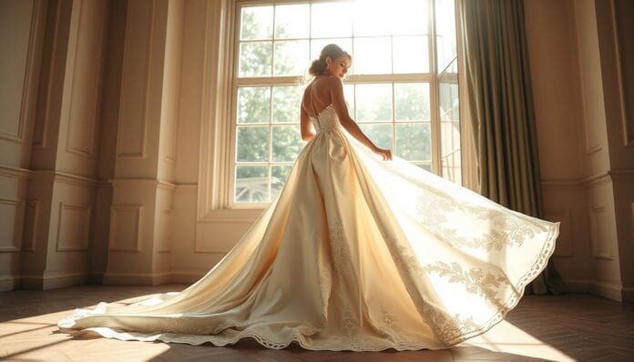 Hochzeitskleid mit Spaghettiträger