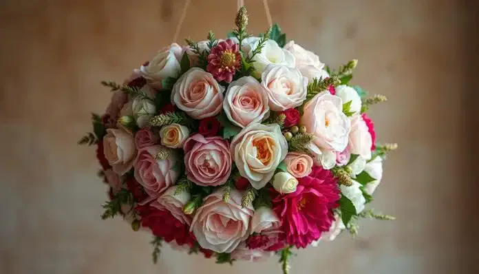 Kranz-binden-Hochzeit-Blumen Kranz binden Hochzeit Blumen