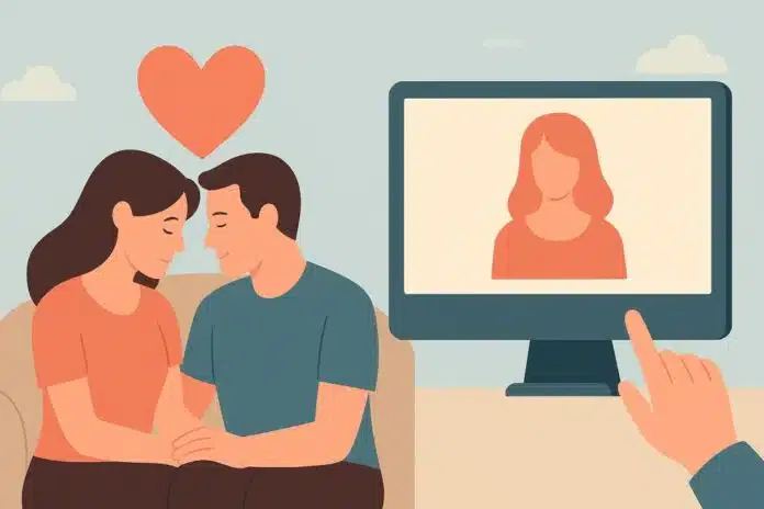 Paar digitale Nähe illustration