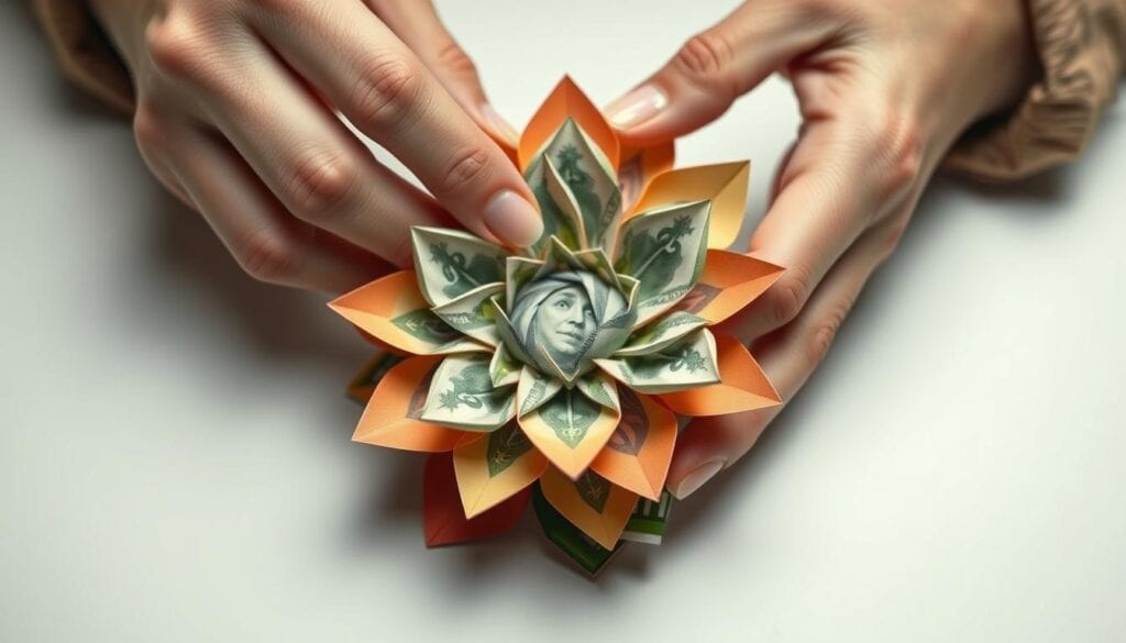 Geldblumen falten Anleitung