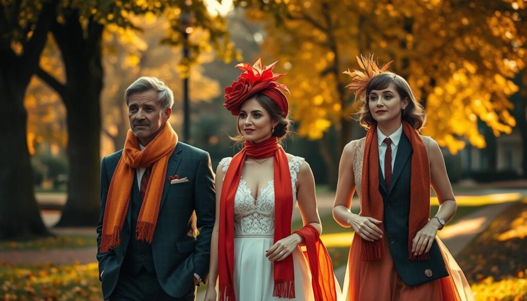 Herbstfarben Accessoires Hochzeitsgäste