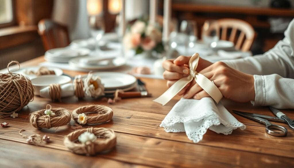 Schritt für Schritt Anleitung Serviettenringe