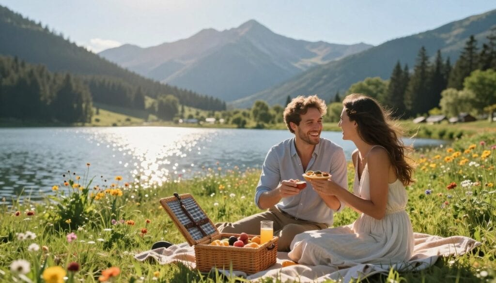 Balance Romantik und Aktivität Flitterwochen