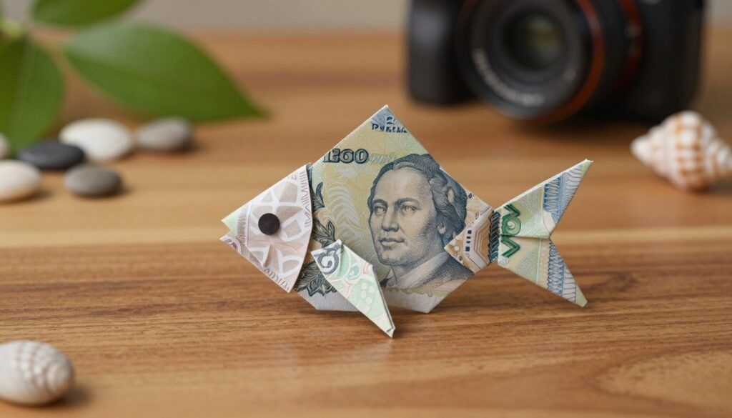 Dekorationsideen Geldschein Fisch