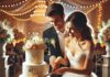 Trends bei Hochzeitstorten: Von Naked Cakes bis zu floralem Dekor Braut und Bräutigam beim Anschneiden einer floralen Hochzeitstorte