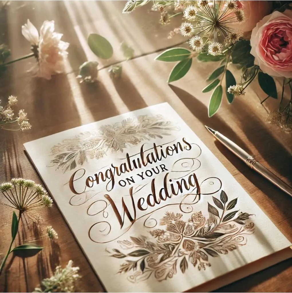 Hochzeitskarte mit Blumendekor