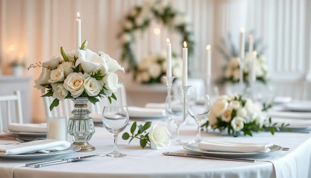 Hochzeitsdeko in Weiß