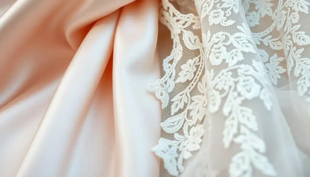 Materialvielfalt und Textur von Hochzeitskleidern