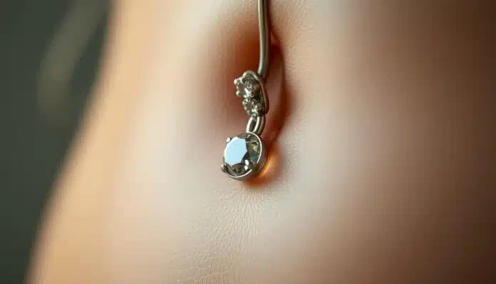 Bauchnapelpiercing mit Kristall Steine