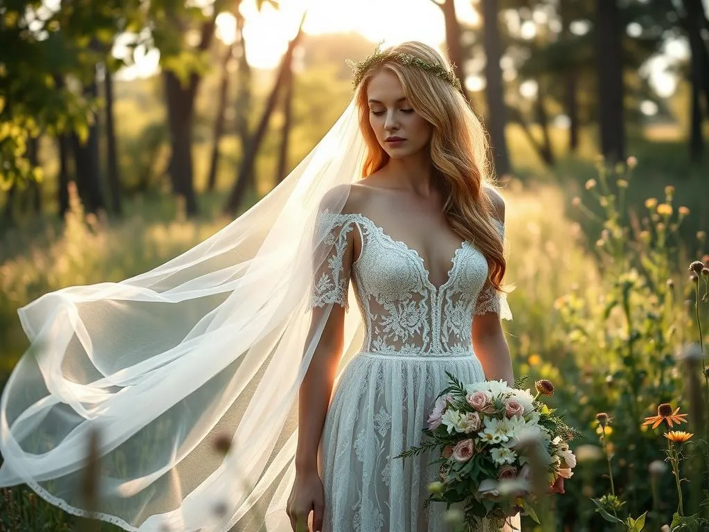 Boho Brautmode in natürlicher Umgebung Boho Brautmode in natürlicher Umgebung