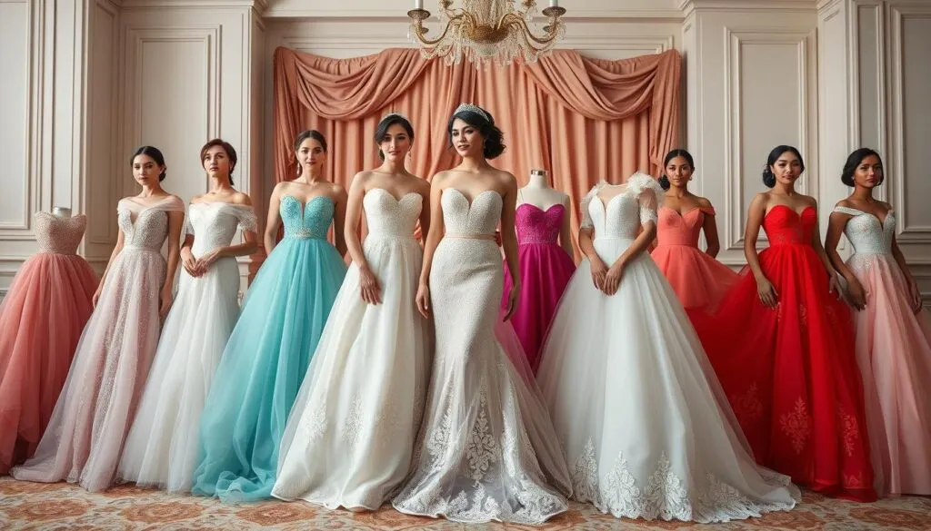 Farbige Brautkleider Trends 2025
