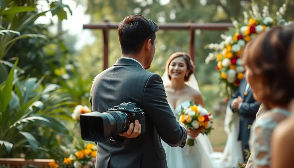 Hochzeitsfotograf bei der Arbeit