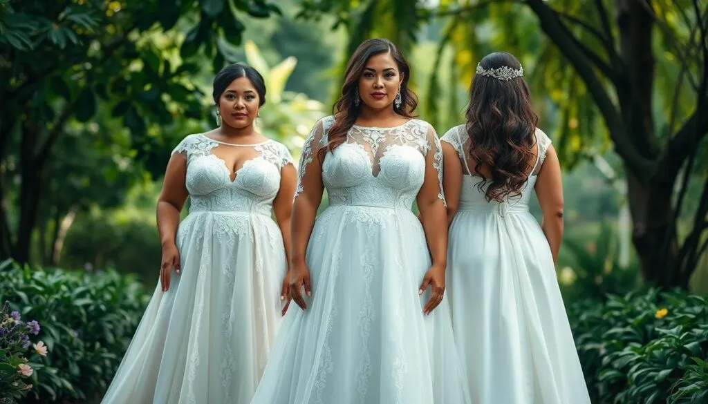 Große Damenkleider Hochzeit Styling