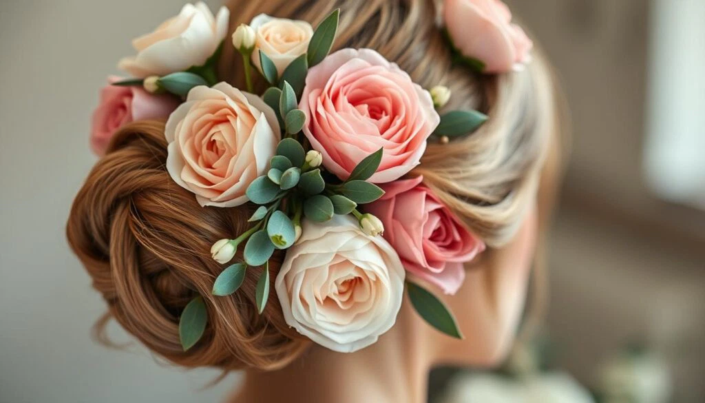 Hochzeitsfrisur Blumen Dekoration Hochzeitsfrisur Blumen Dekoration