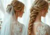 Lockere Brautfrisuren mit Schleier für den Hochzeitstag Lockere Brautfrisuren mit Schleier