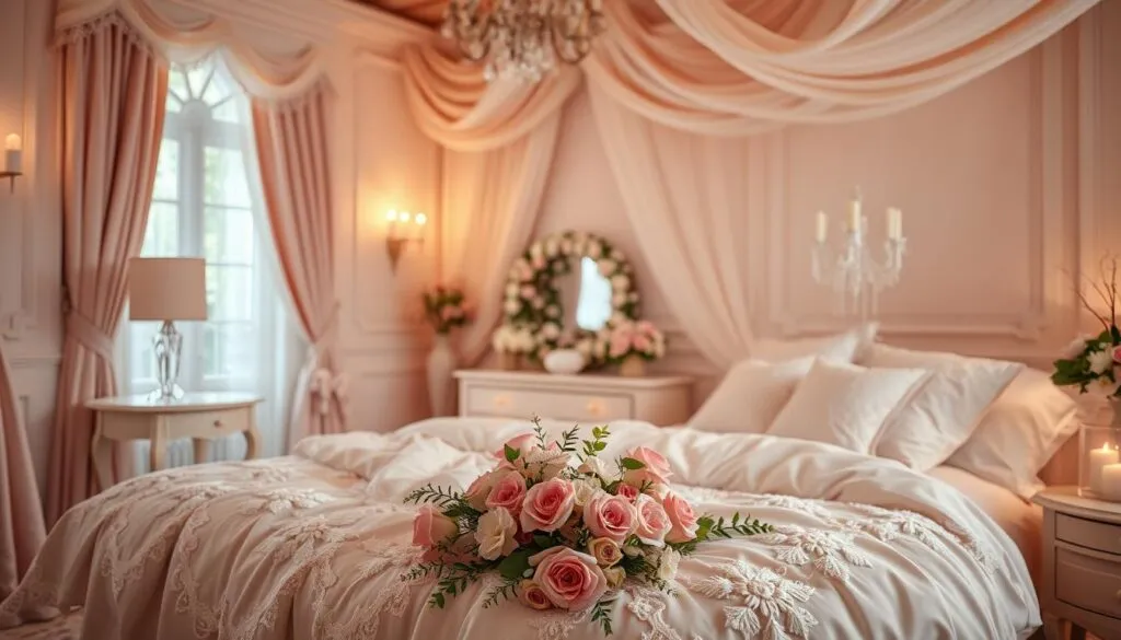 Romantisches Hochzeitsschlafzimmer Farbschema Romantisches Hochzeitsschlafzimmer Farbschema