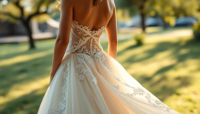 Wandelbares Brautkleid mit abnehmbaren Rock