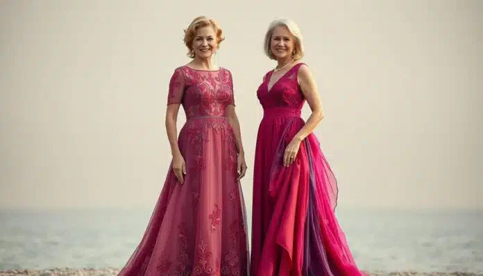 Farbige Brautkleider für Ältere