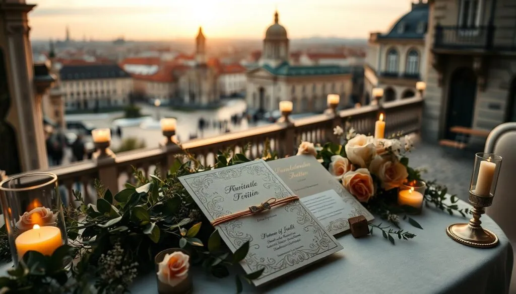 Hochzeitspapeterie und Dekoration in Wien