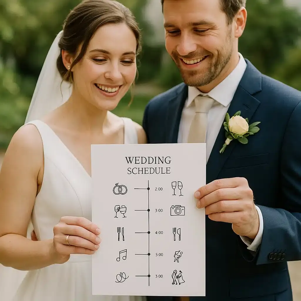 Zeitplan für den Hochzeitstag