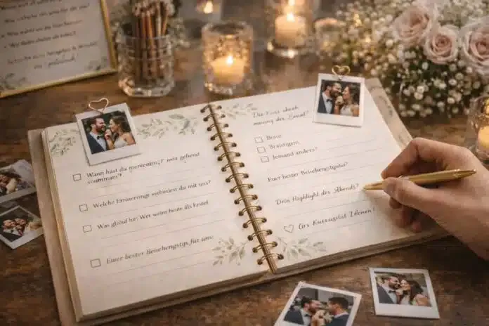 Gästebuch Hochzeit mit Fragen