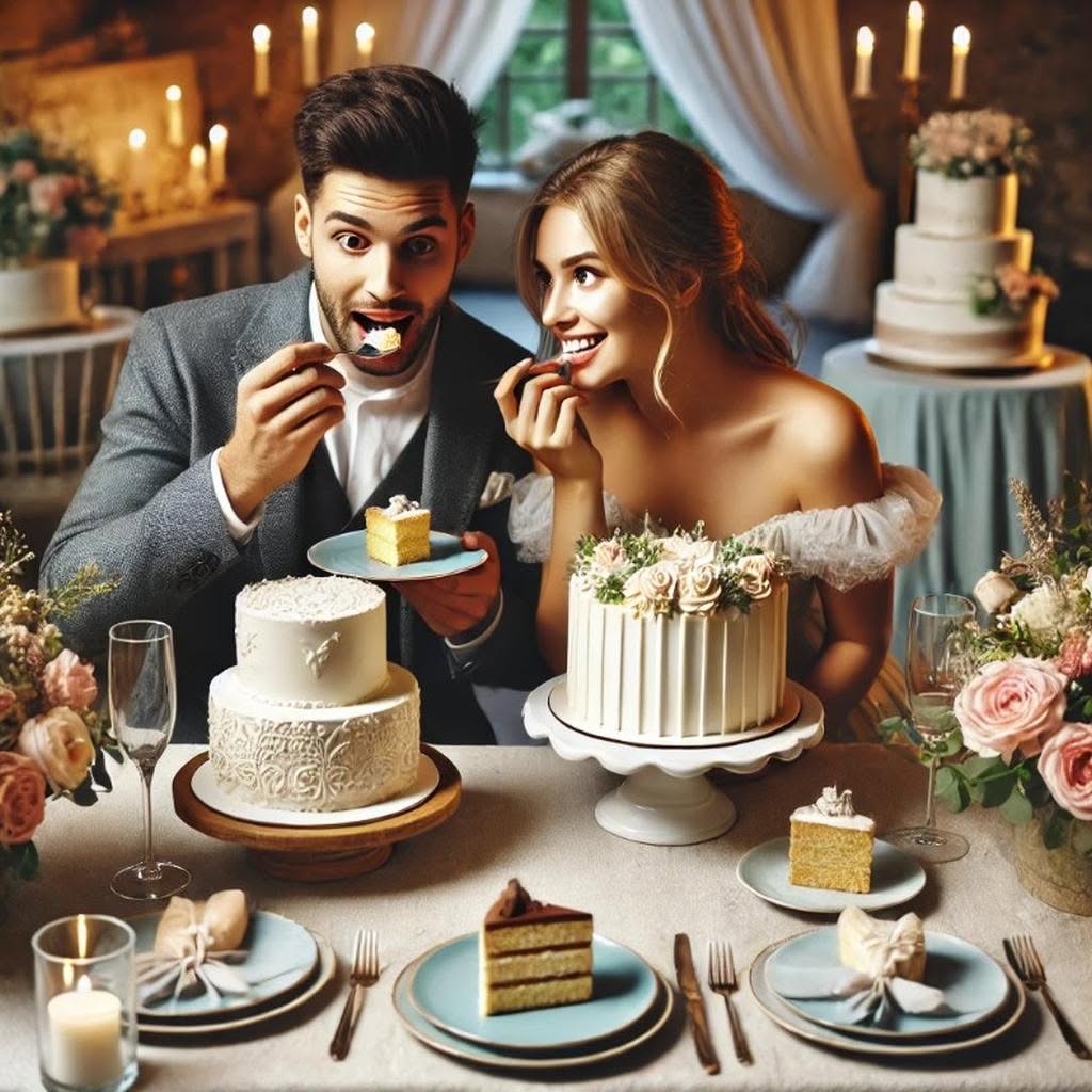 Hochzeitstorte Probeessen